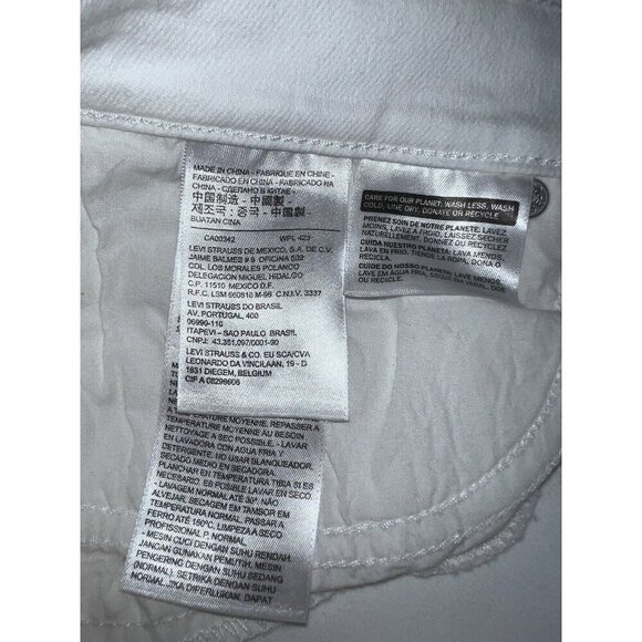 LEVI'S Womens White Stretch Denim Classic Straight Leg Jeans Size 29 - Picture 9 of 10